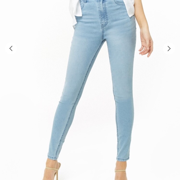 light blue high waisted jeggings